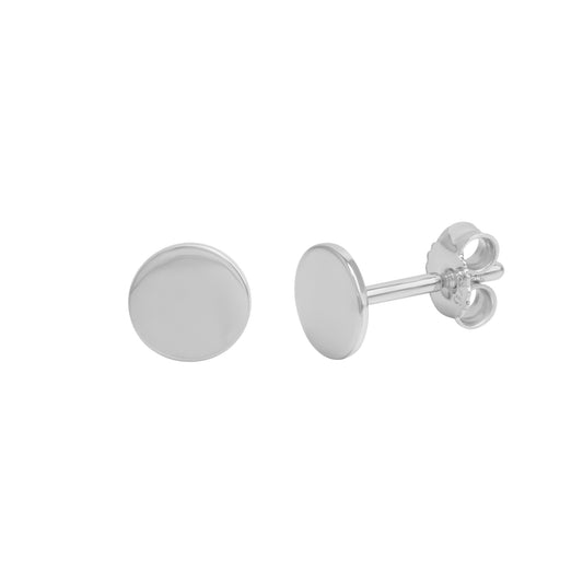 Ohrstecker 925 Silber rhodiniert Scheibe 8mm 925/- Sterling Silber rhodiniert 1,0cm
