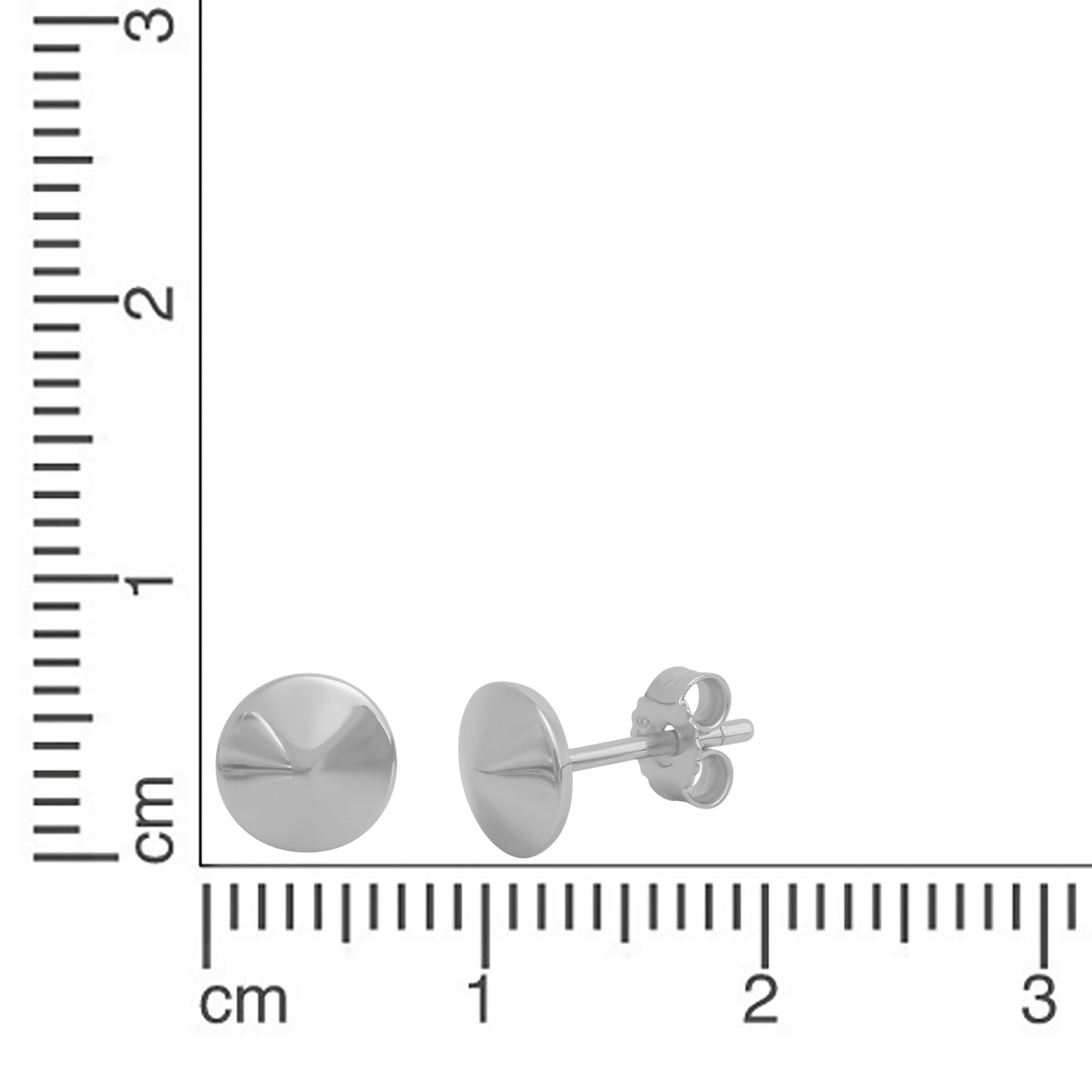 Ohrstecker 925 Silber rhodiniert 7mm 925/- Sterling Silber rhodiniert 1,0cm