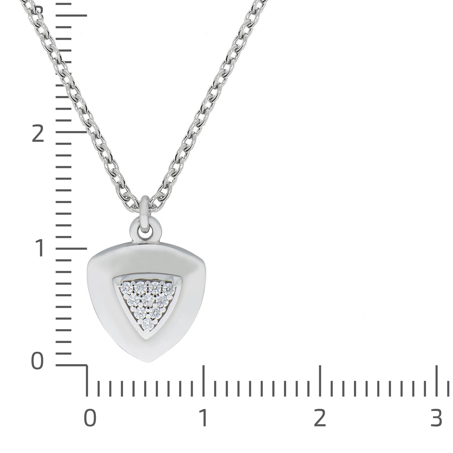 Collier Ankerkette 925/- Sterling Silber rhodiniert 42cm Zirkonia