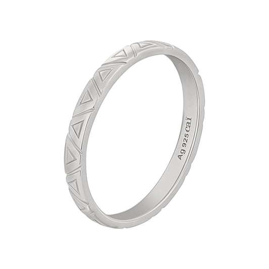 cai Ring 925/- Sterling Silber rhodiniert ohne Stein