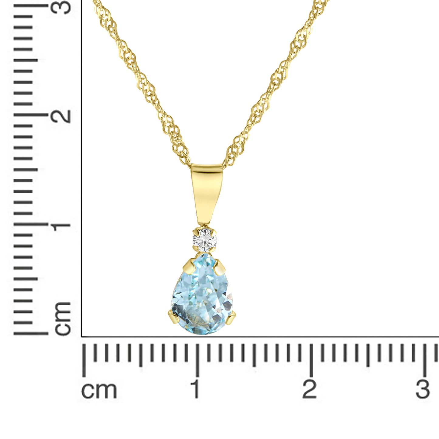 Halskette Singapurkette 375/- Gold 45cm Blautopas beh.