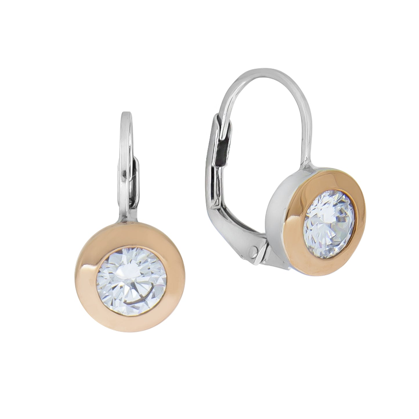 Ohrhänger 925/- Sterling Silber rhodiniert 1,5cm Zirkonia