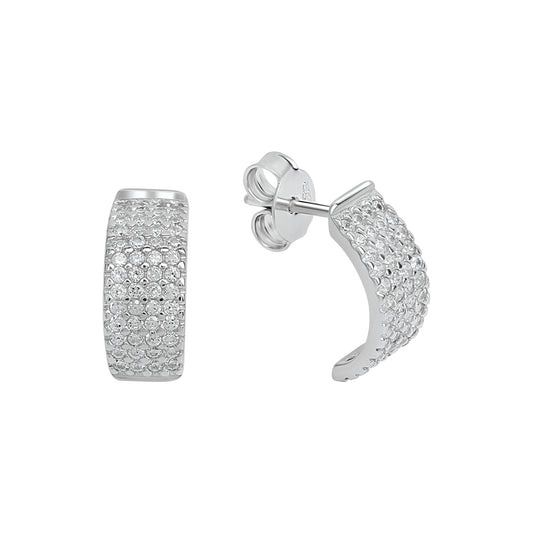 Ohrstecker 925 Silber rhodiniert Zirkonia 925/- Sterling Silber rhodiniert 1cm Zirkonia