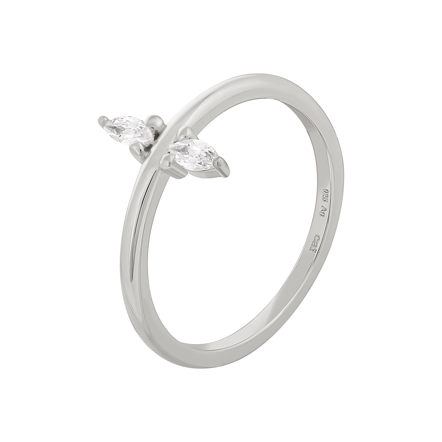cai Ring 925/- Sterling Silber rhodiniert Zirkonia