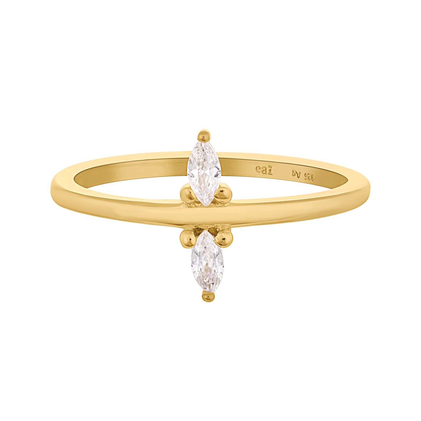 cai Ring 925/- Sterling Silber vergoldet Zirkonia