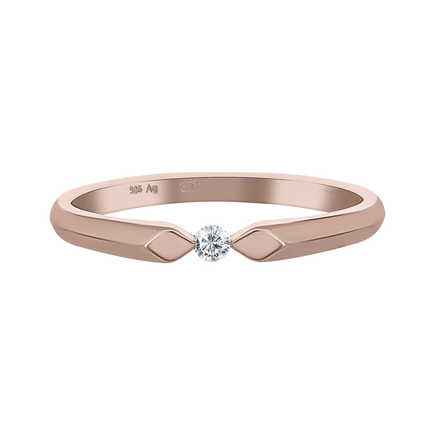 cai Ring 925/- Sterling Silber rotvergoldet Zirkonia