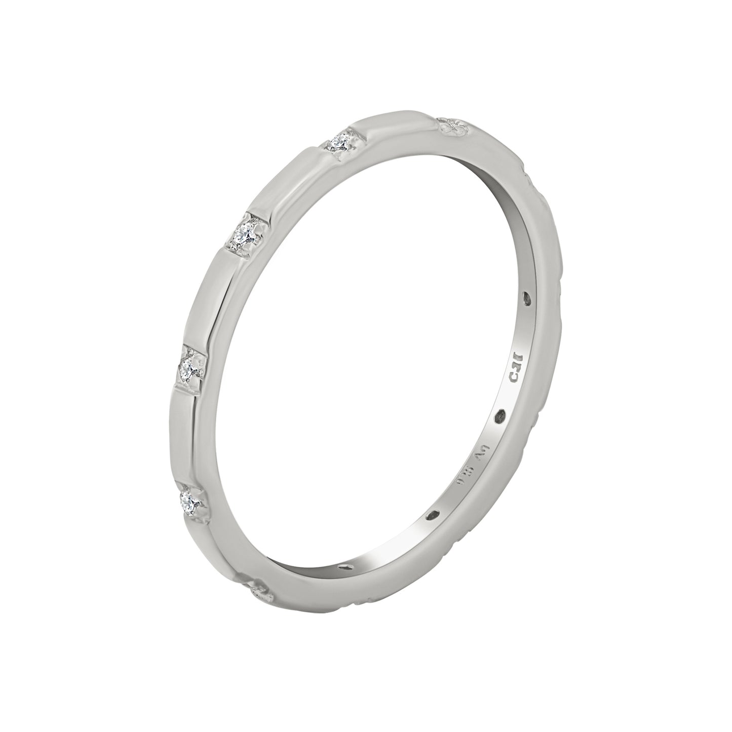 cai Ring 925/- Sterling Silber rhodiniert Zirkonia