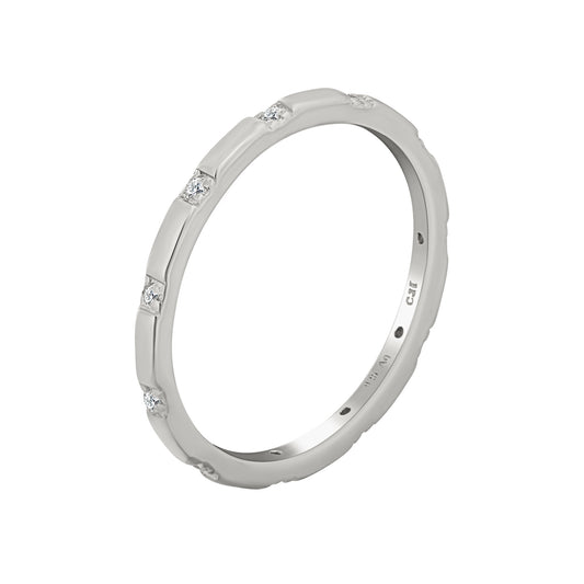 cai Ring 925/- Sterling Silber rhodiniert Zirkonia