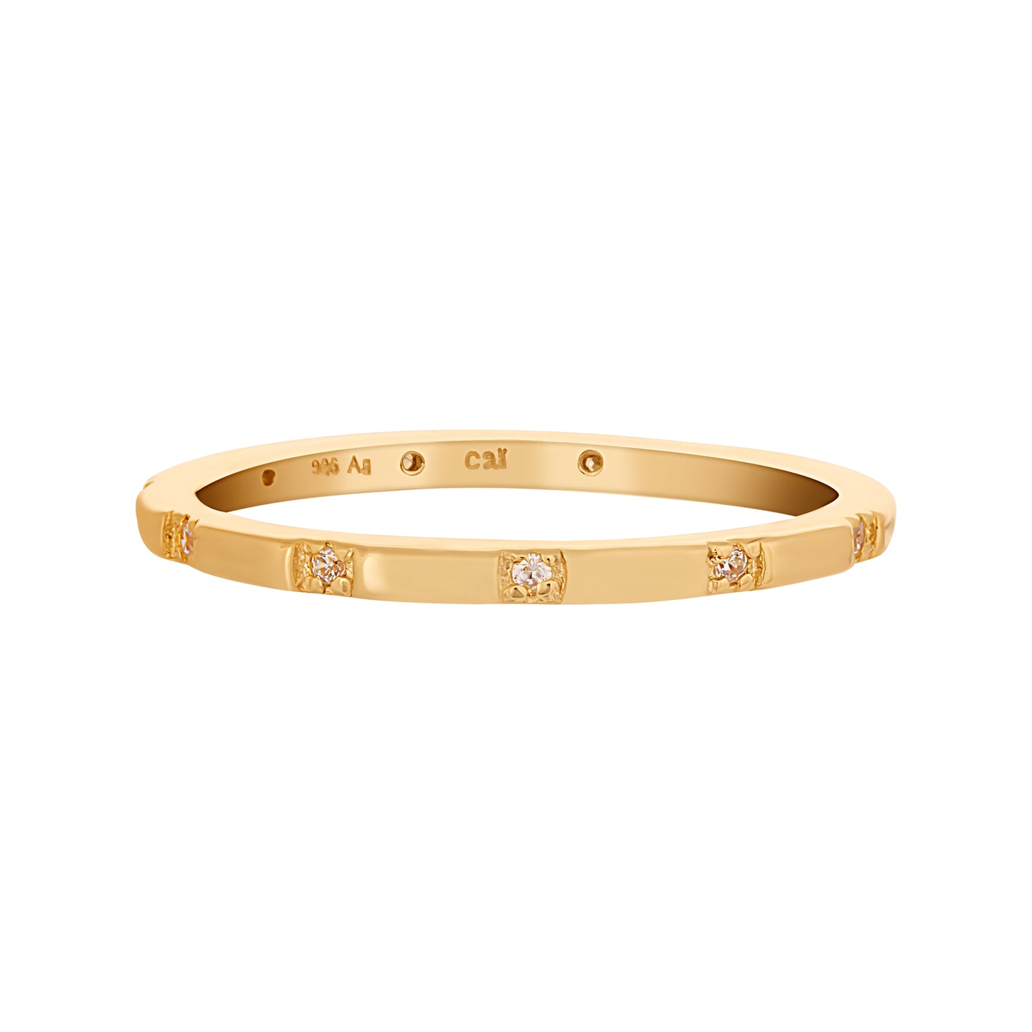 cai Ring 925/- Sterling Silber vergoldet Zirkonia