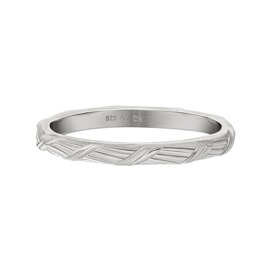 cai Ring 925/- Sterling Silber rhodiniert ohne Stein