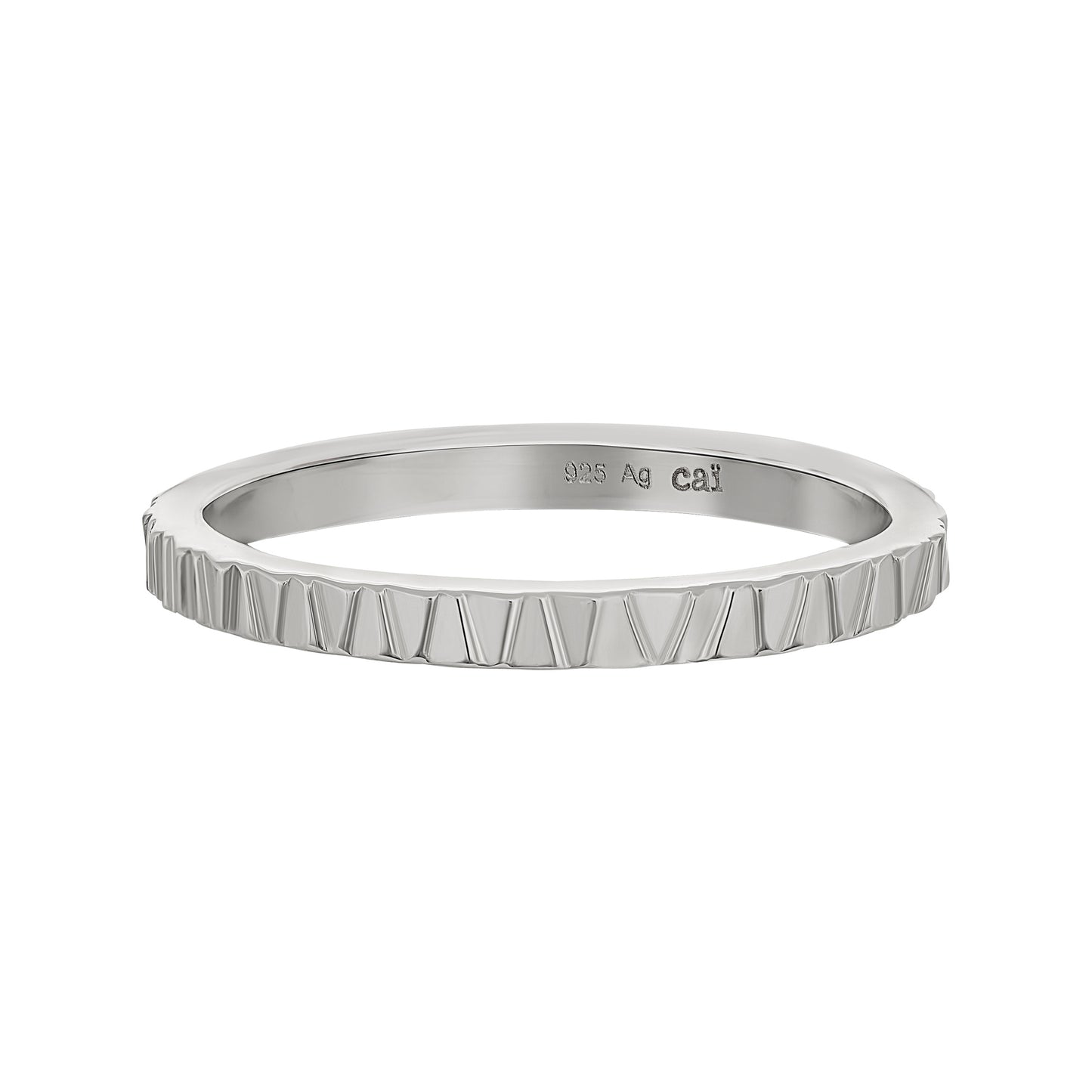 cai Ring 925/- Sterling Silber rhodiniert ohne Stein