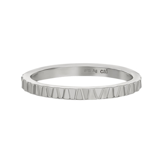 cai Ring 925/- Sterling Silber rhodiniert ohne Stein