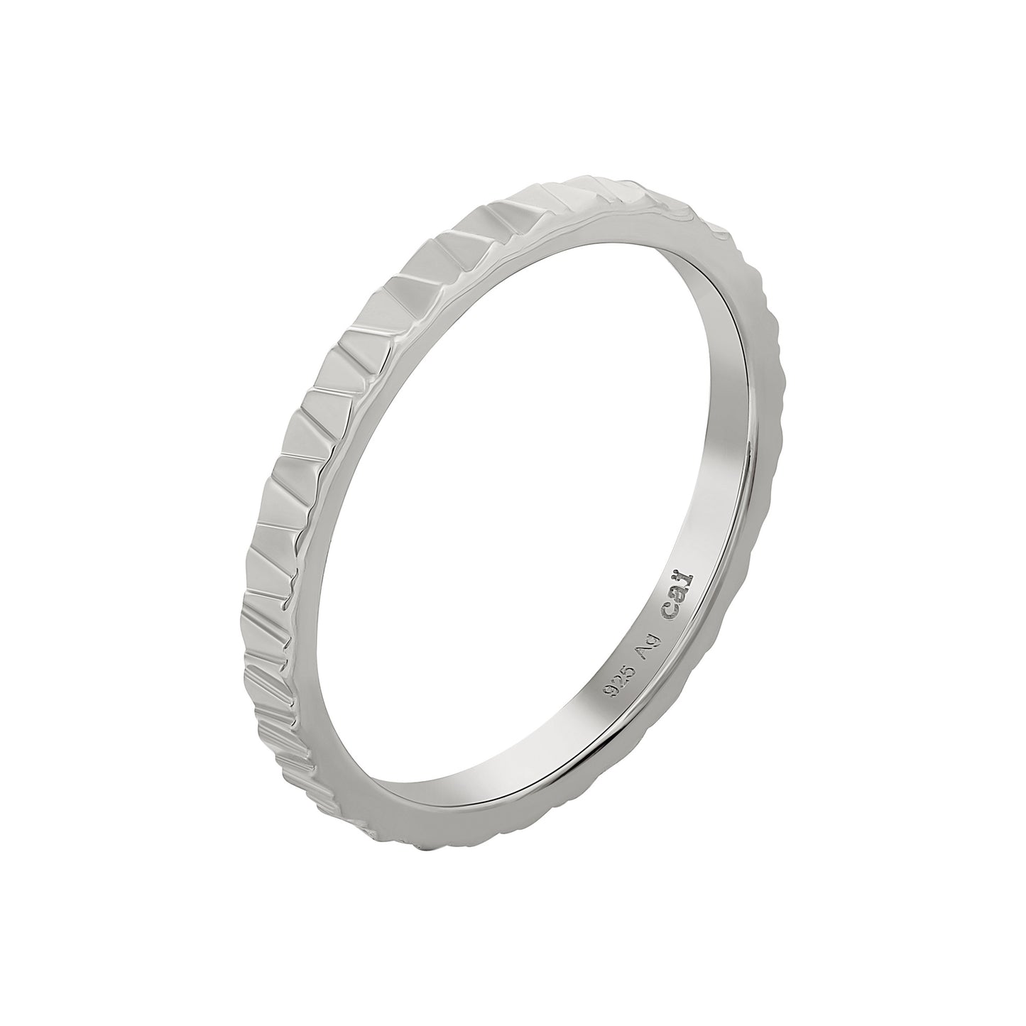 cai Ring 925/- Sterling Silber rhodiniert ohne Stein