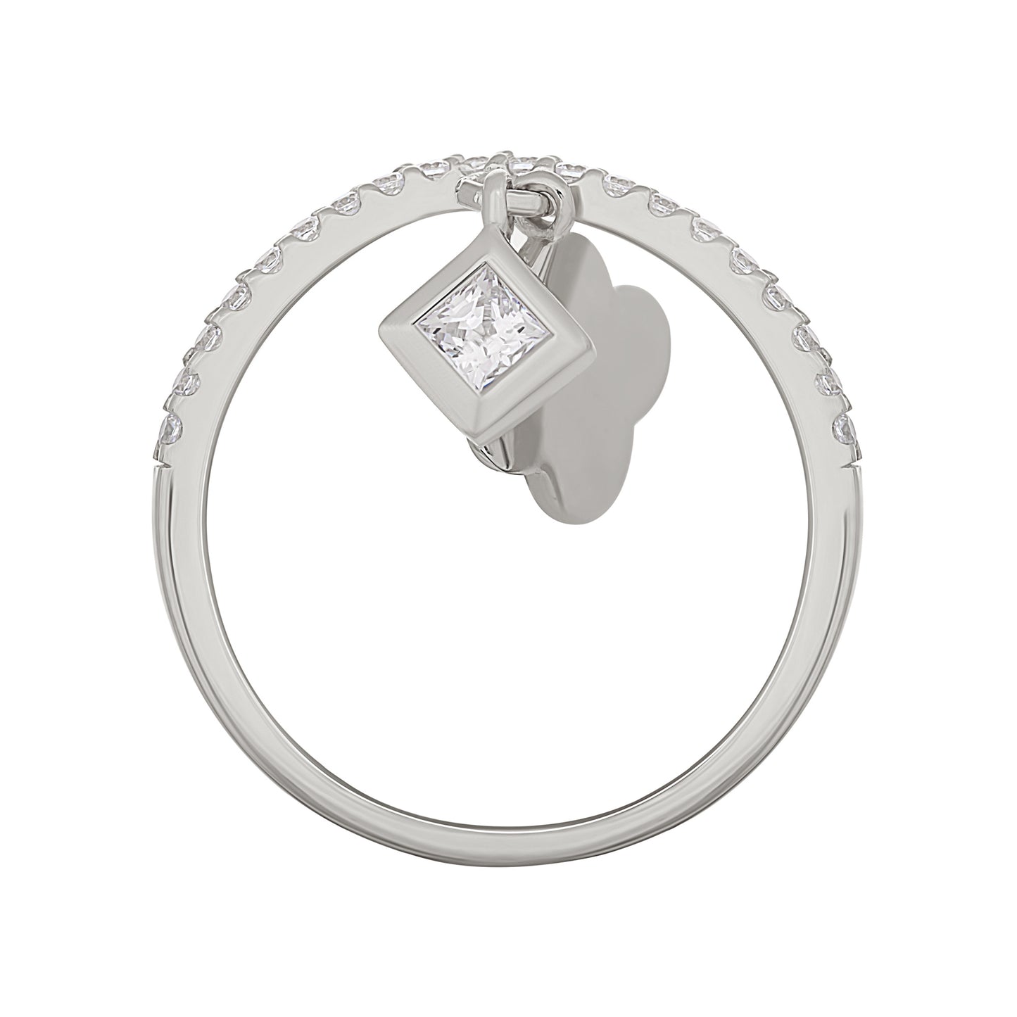 cai Ring 925/- Sterling Silber rhodiniert Zirkonia