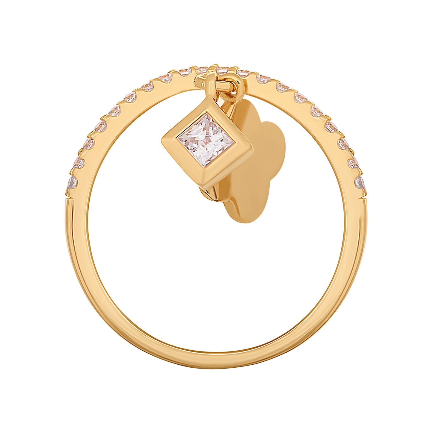 cai Ring 925/- Sterling Silber vergoldet Zirkonia