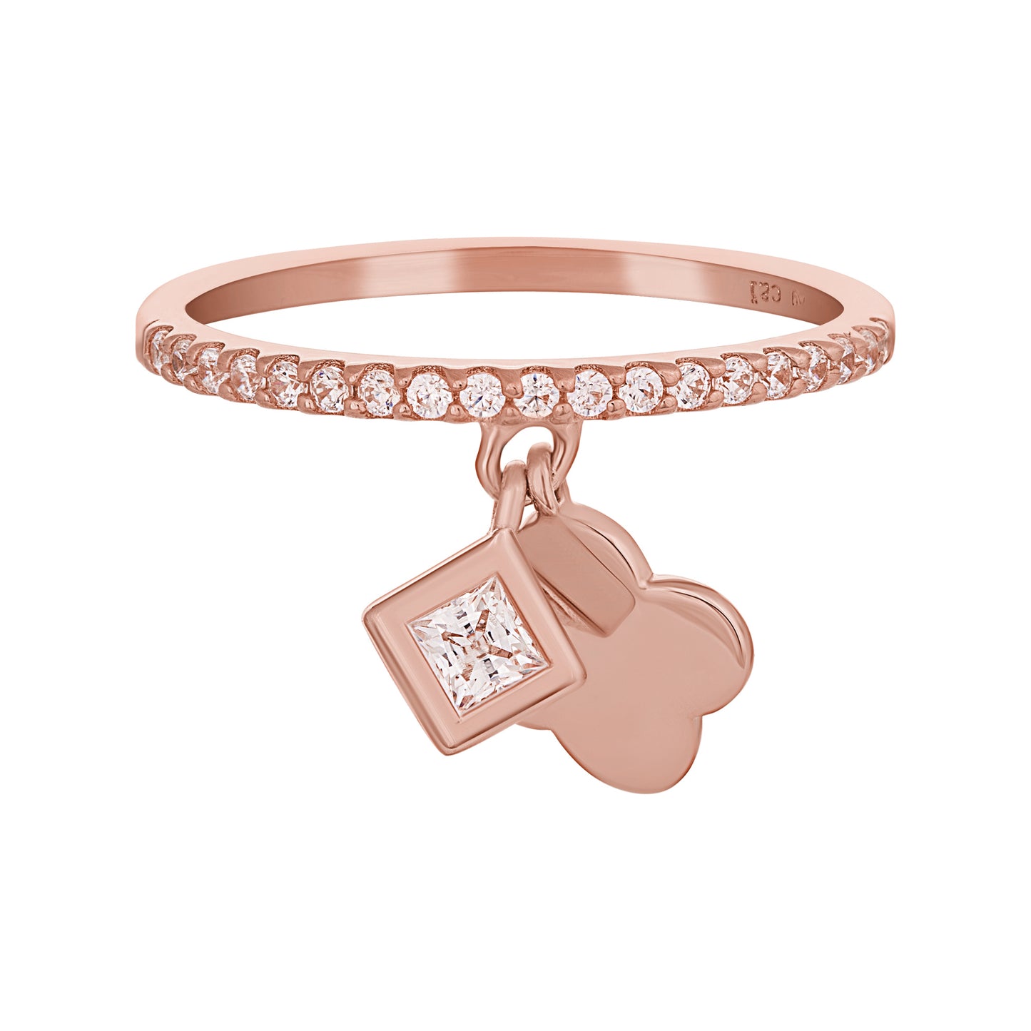 cai Ring 925/- Sterling Silber rotvergoldet Zirkonia