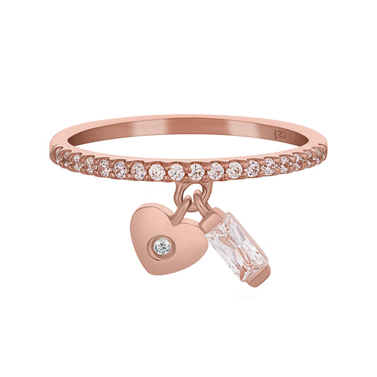 cai Ring 925/- Sterling Silber rotvergoldet Zirkonia