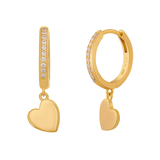 cai Creolen 925/- Sterling Silber vergoldet 2,3cm Zirkonia