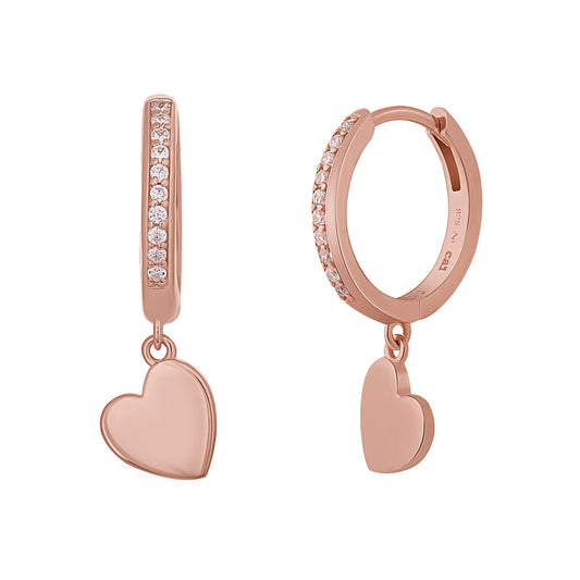 cai Creole 925/- Sterling Silber rotvergoldet 2,3cm Zirkonia