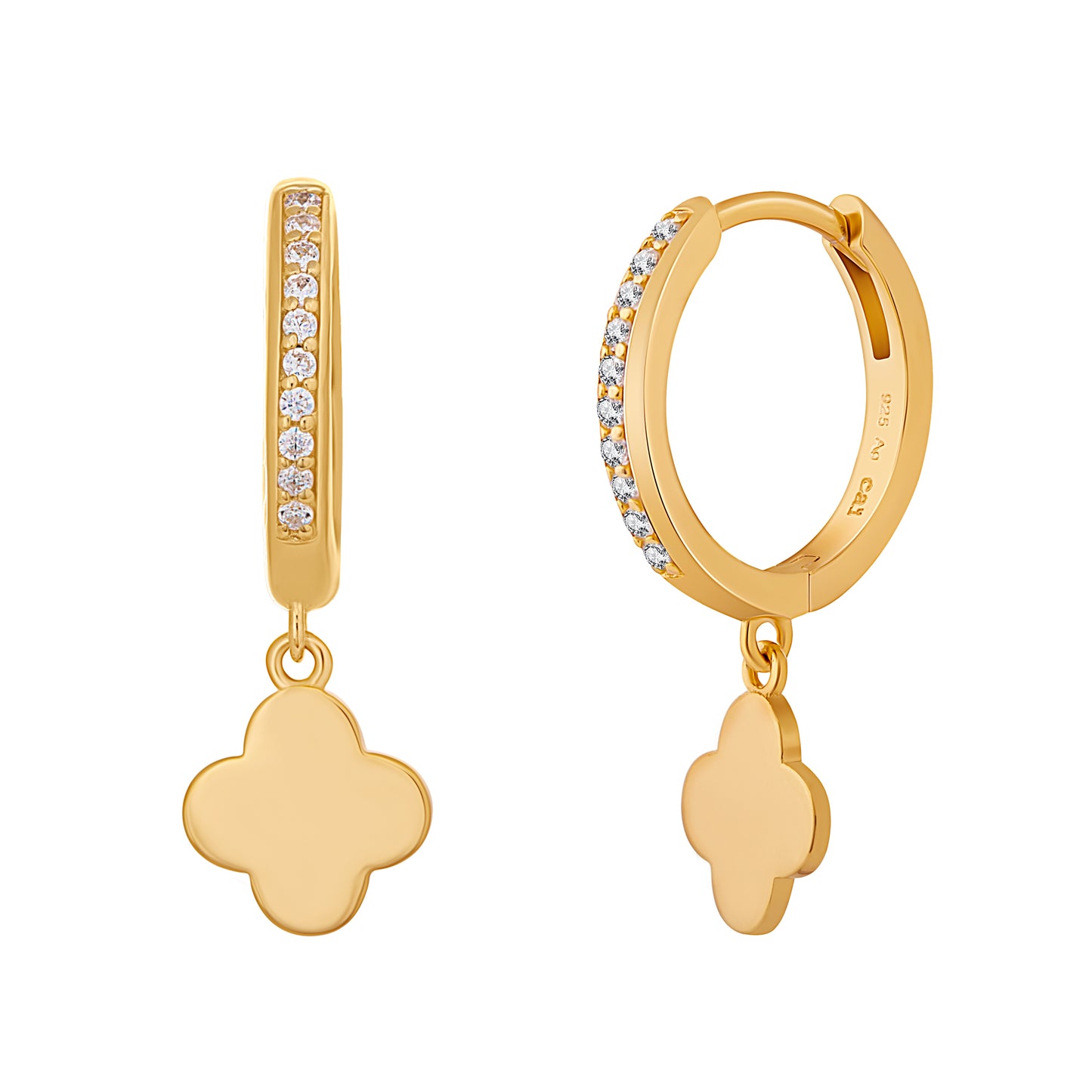 cai Creole 925/- Sterling Silber vergoldet 2,5cm Zirkonia