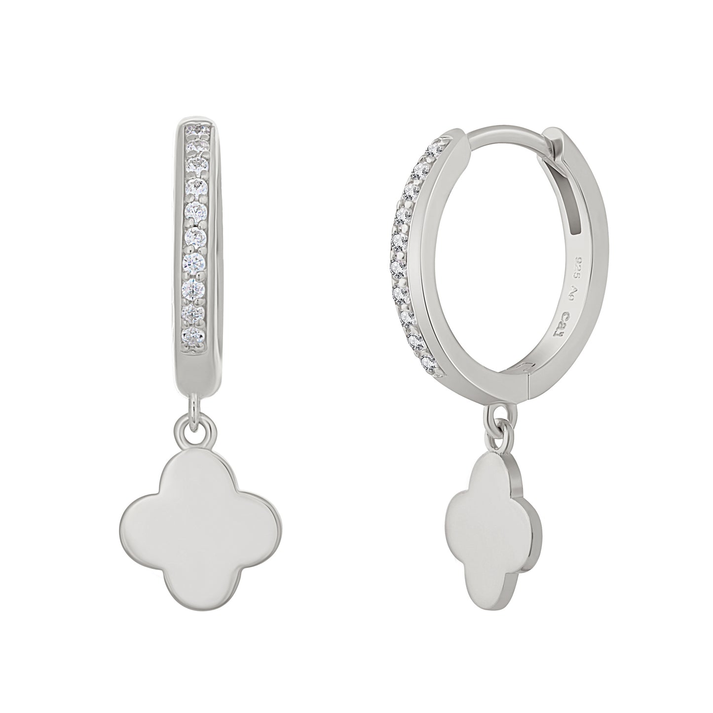 cai Creole 925/- Sterling Silber rhodiniert 2,5cm Zirkonia