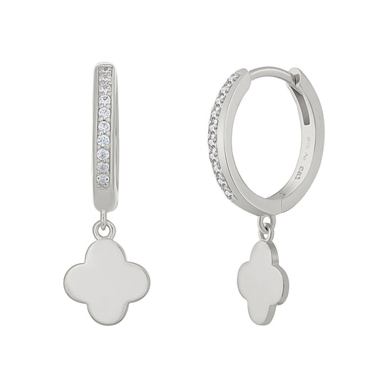 cai Creole 925/- Sterling Silber rhodiniert 2,5cm Zirkonia