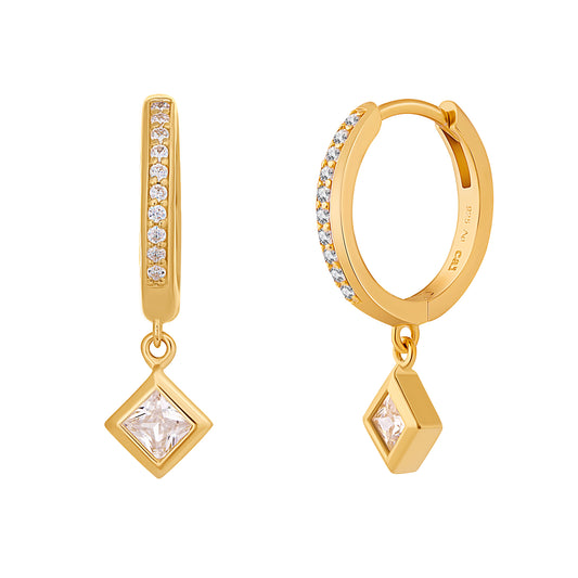 cai Creole 925/- Sterling Silber vergoldet 2,2cm Zirkonia