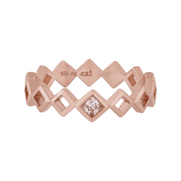 cai love Ring 925/- Sterling Silber rotvergoldet Zirkonia