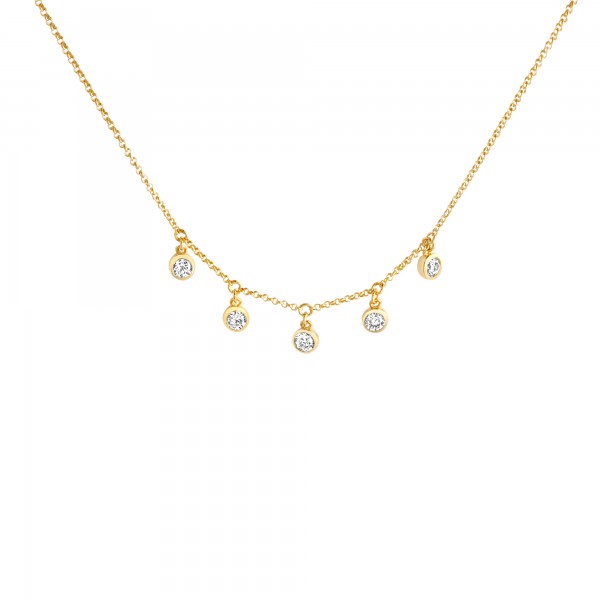Halskette Ankerkette 925/- Sterling Silber vergoldet 45cm Zirkonia