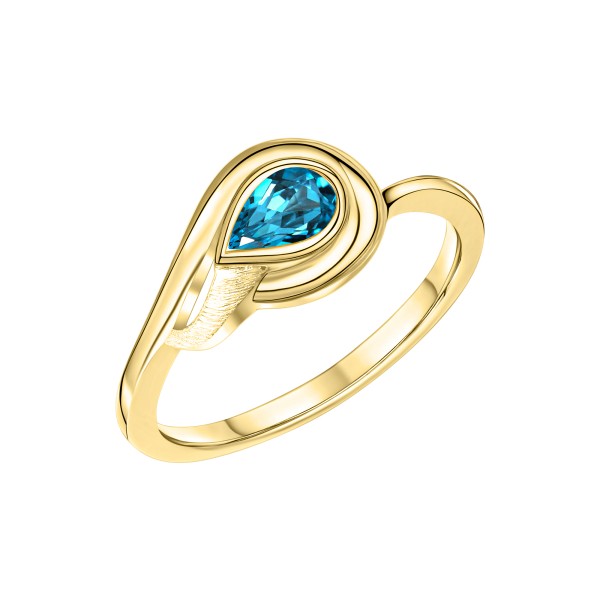 Ring 375/- Gold Blautopas beh.