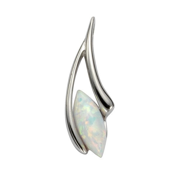 Anhänger 925/- Sterling Silber rhodiniert 2,0cm imit. Opal