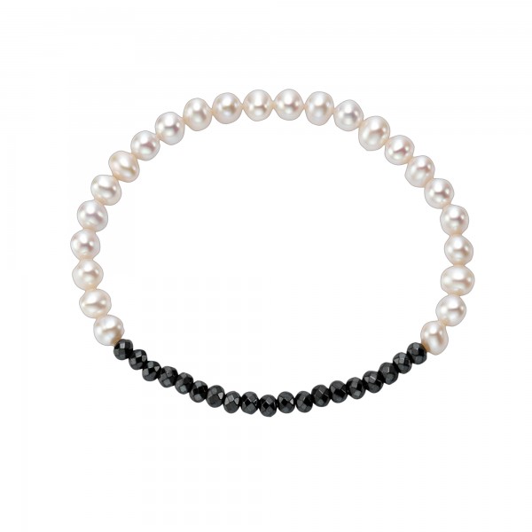 Perlen-Armband 925/- Sterling Silber rhodiniert 19cm Süßwasserzuchtperle