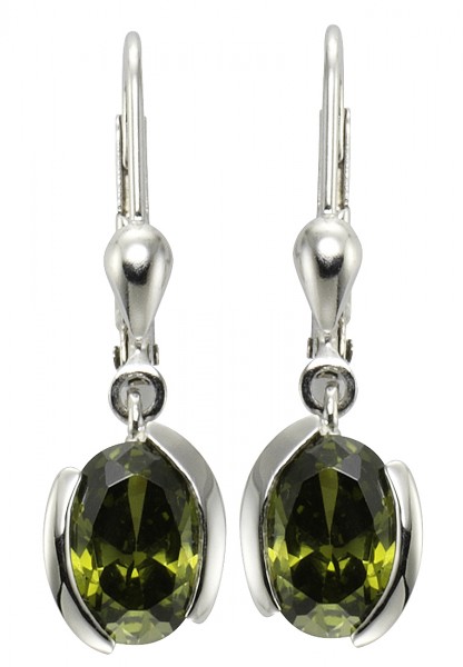 Ohrringe 925/- Sterling Silber rhodiniert 2,6cm Zirkonia