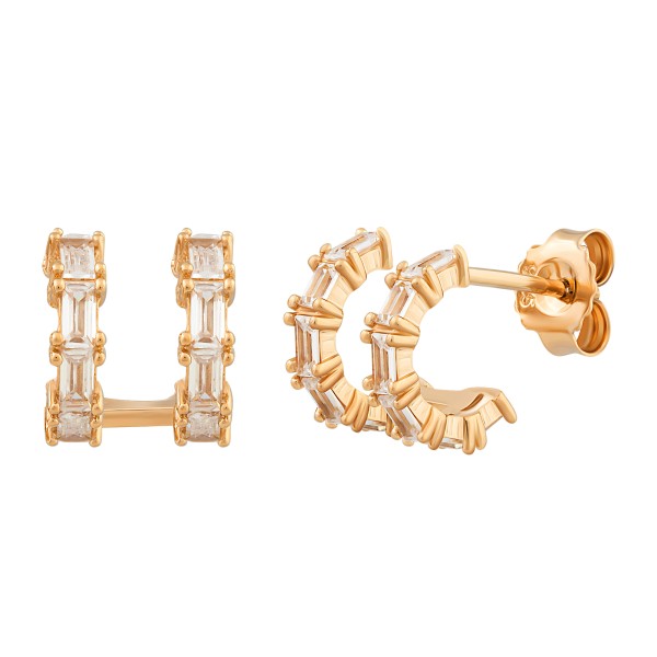 cai love Creolen 925/- Sterling Silber vergoldet 1,0cm Zirkonia