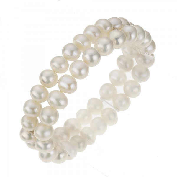 Armband Perlenarmband 925/- Sterling Silber rhodiniert 19cm Perle