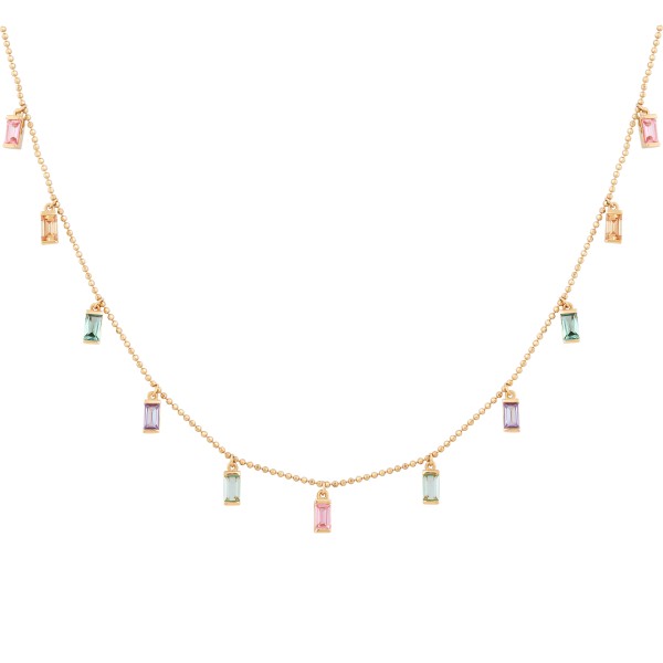 cai Collier Kugelkette 925/- Sterling Silber vergoldet 40+5cm Zirkonia