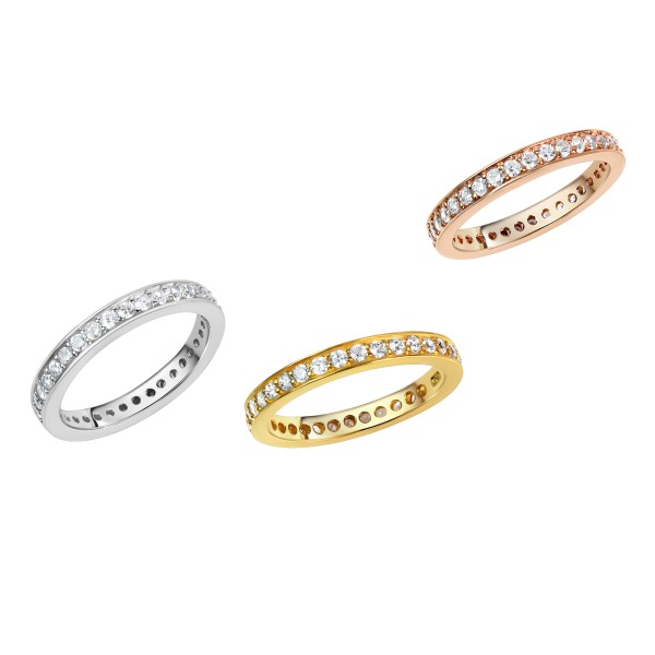 Ring 925/- Sterling Silber Rhodiniert Zirkonia