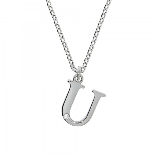 Halskette Flachpanzerkette 925/- Sterling Silber rhodiniert 45+3cm Diamant 0,008ct.