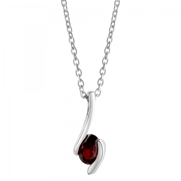 Anhänger mit Kette Ankerkette 925/- Sterling Silber rhodiniert 42+3cm Zirkonia