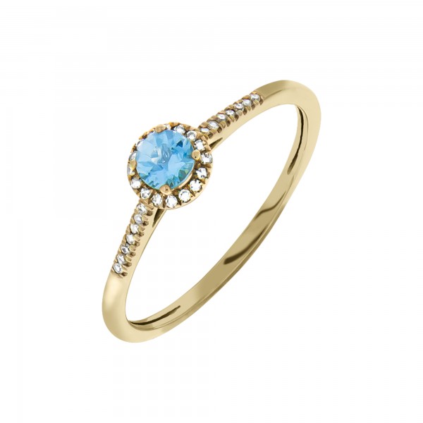 Ring 375/- Gold rhodiniert (teil) Diamant 0,08ct.