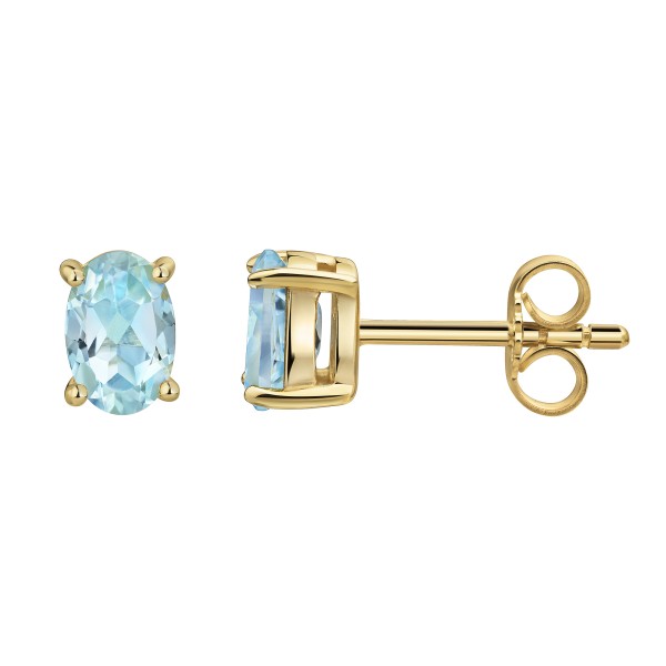 Ohrstecker 375 Gelbgold Blautopas 375/- Gold 0,7cm Blautopas beh.