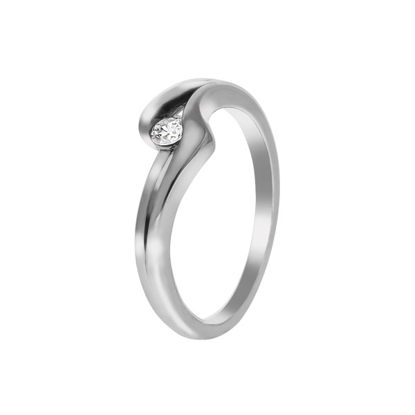 Ring 925/- Sterling Silber rhodiniert Zirkonia