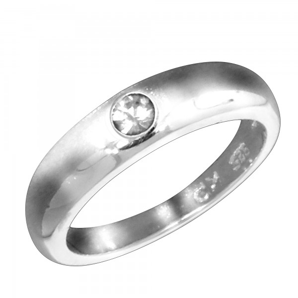 Taufring 925/- Sterling Silber rhodiniert Diamant 0,01ct.
