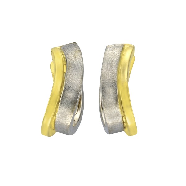 Ohrring 333/- Gold rhodiniert (teil) 2,1cm ohne