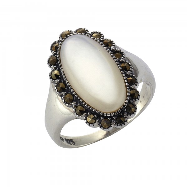 Ring 925/- Sterling Silber oxydiert Markasit