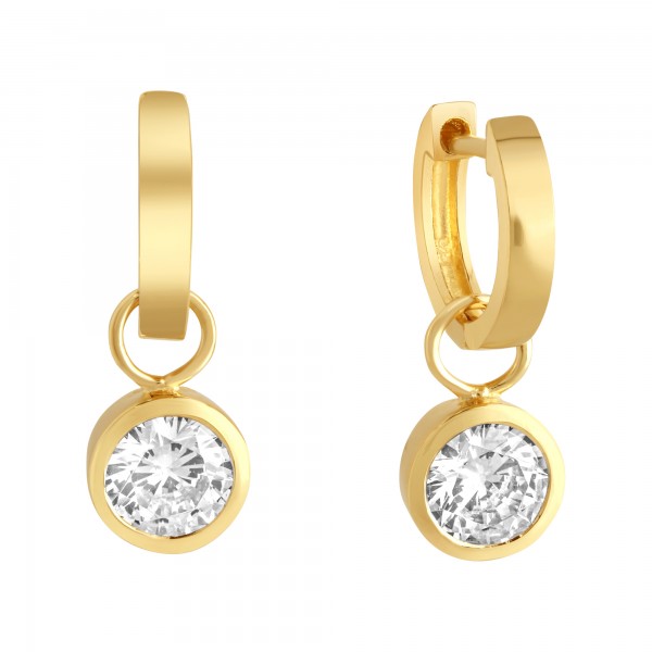 Ohrringe 925/- Sterling Silber vergoldet 1,4cm Zirkonia
