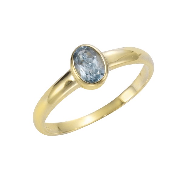 Ring 333/- Gold Blautopas beh.