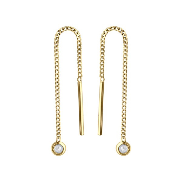 Durchzieh-Ohrringe 333/- Gold 5,5cm Zirkonia