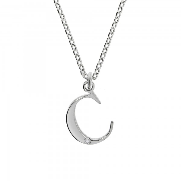 Halskette Flachpanzerkette 925/- Sterling Silber rhodiniert 45+3cm Diamant 0,008ct.