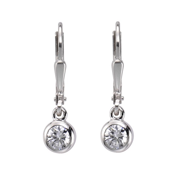 Ohrringe 925/- Sterling Silber rhodiniert 2cm Zirkonia